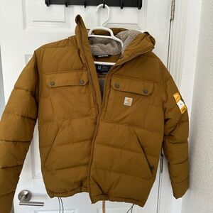 Mens Carhartt Rain Defender hood puff Jacket NWT